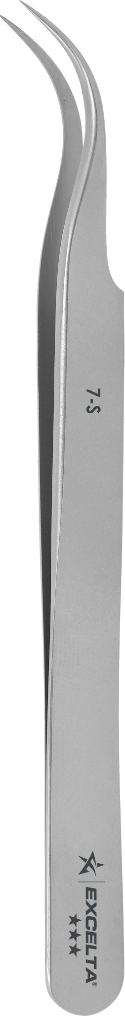 Excelta 7 - S Tweezers - 3 Star Curved Very Fine Point - SS MTESolutions