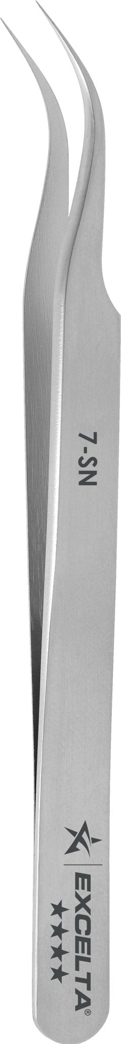 Excelta 7 - SN Tweezers - 4 Star Curved Very Fine Point - Neverust MTESolutions