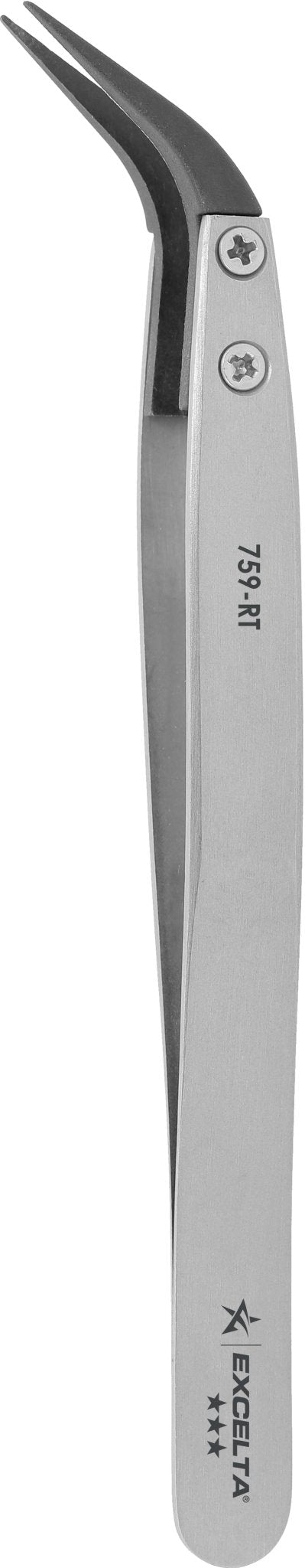 Excelta 759 - RT Tweezers - Replaceable Carbon Fiber .012" X .025" Tip - Curved MTESolutions