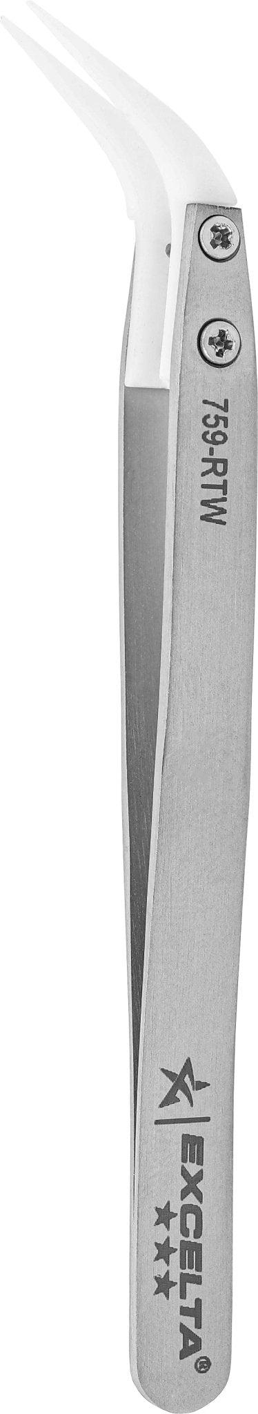 Excelta 759 - RTW Tweezers - Replaceable Acetal .012" X .025" Tip - Curved MTESolutions