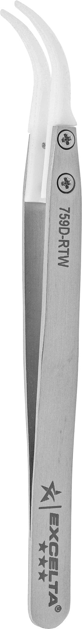 Excelta 759D - RTW Tweezers - Replaceable Acetal .06" X .018" Tip - Curved MTESolutions
