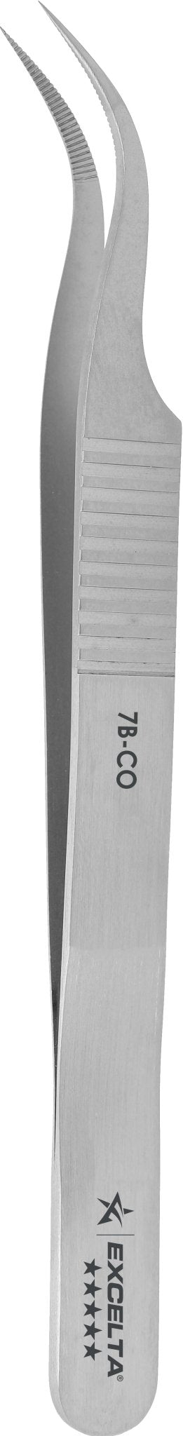 Excelta 7B - CO Tweezers - Curved Very Fine Point - Cobalt - Serrated MTESolutions