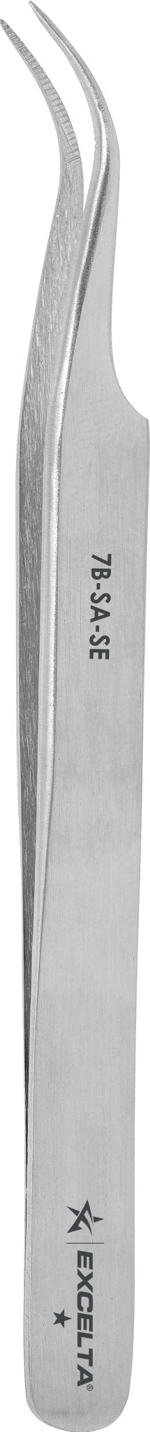 Excelta 7B - SA - SE Tweezers - 1 Star Curved Very Fine Point - Anti - Mag. SS - Serrated, Pack of 6 MTESolutions