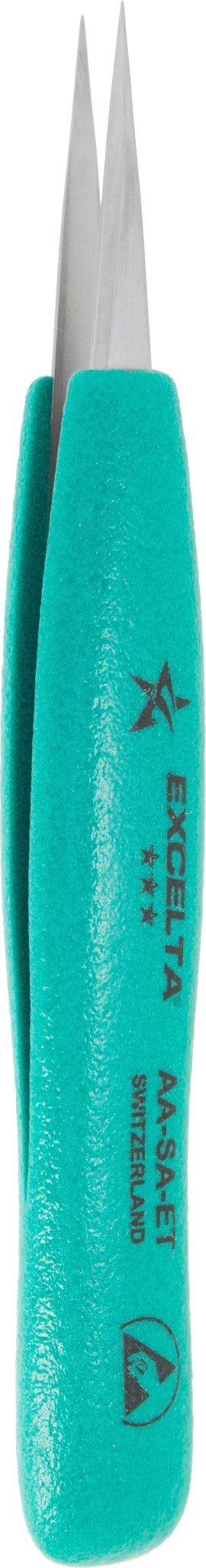 Excelta AA - SA - ET Tweezers - 3 Star Straight Medium Point - Anti - Mag. SS - Ergo MTESolutions