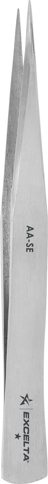 Excelta AA - SE Tweezers - 1 Star Straight Medium Point - Carbon Steel,  MTESolutions