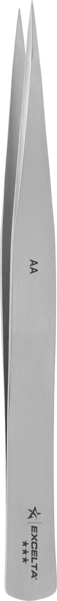 Excelta AA Tweezers - 3 Star Straight Medium Point - Carbon Nickel Plated MTESolutions