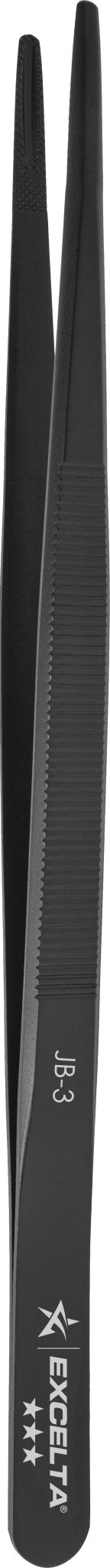 Excelta JB - 3 Forceps - Gemologist - .0945" Tip - SS - Longitudinal Groove MTESolutions