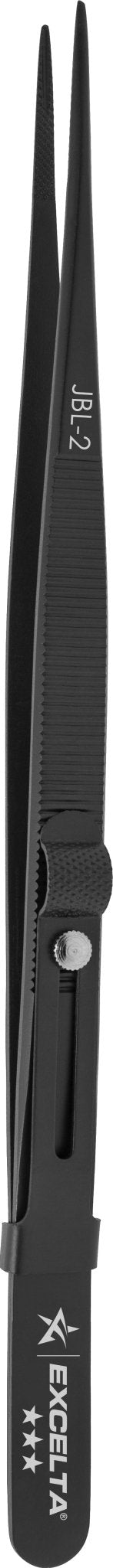 Excelta JLB - 2 Forceps - Gemologist - .035" Tip - SS - Longitudinal Groove/Slide Lock MTESolutions