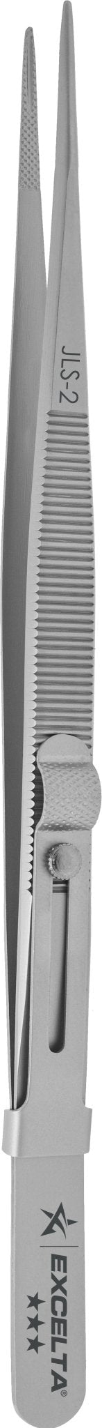 Excelta JLS - 2 Forceps - Gemologist - .035" Tip - SS - Longitudinal Groove/Slide Lock MTESolutions