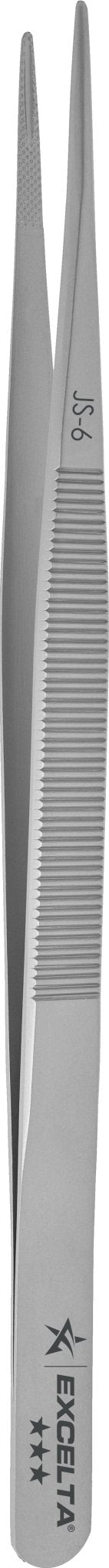 Excelta JS - 6 Forceps - Gemologist - .0475" Tip - SS - Longitudinal Groove MTESolutions