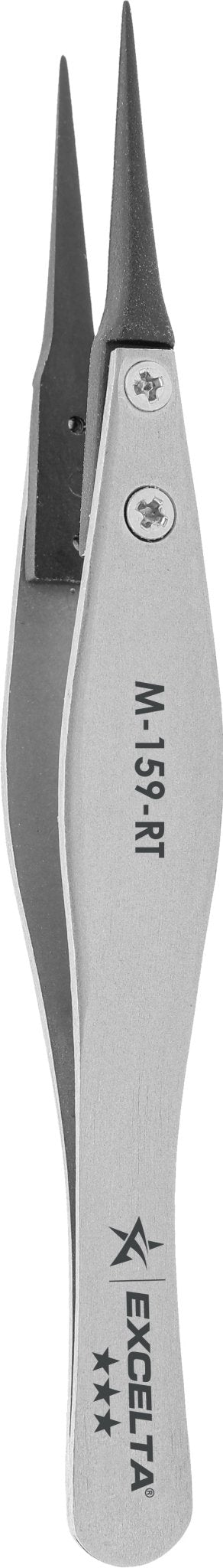Excelta M - 159 - RT Tweezers - Mini Replaceable Carbon Fiber .012" X .008" Tip - Straight MTESolutions