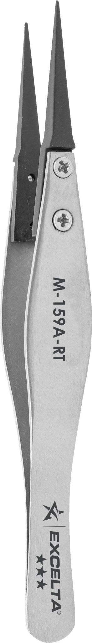 Excelta M - 159A - RT Tweezers - Mini Replaceable Carbon Fiber .02" X .015" Tip - Straight MTESolutions