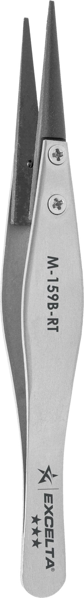 Excelta M - 159B - RT Tweezers - Mini Replaceable Carbon Fiber .04" X .038" Tip - Straight MTESolutions