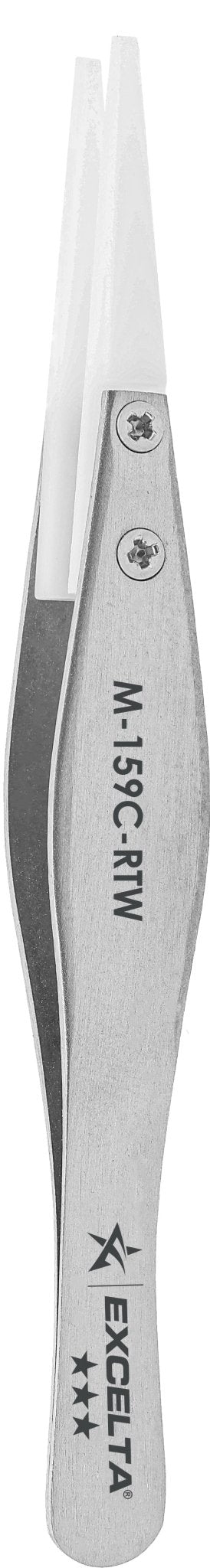 Excelta M - 159C - RTW Tweezers - Mini Replaceable Acetal .08" X .035" Tip - Straight MTESolutions