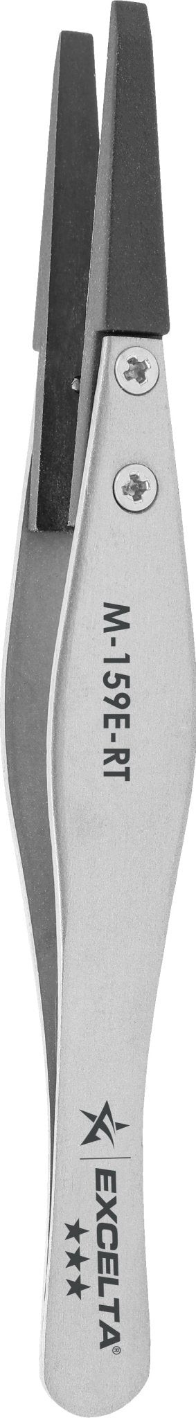 Excelta M - 159E - RT Tweezers - Mini Replaceable Carbon Fiber .12" X .038" Tip - Straight MTESolutions