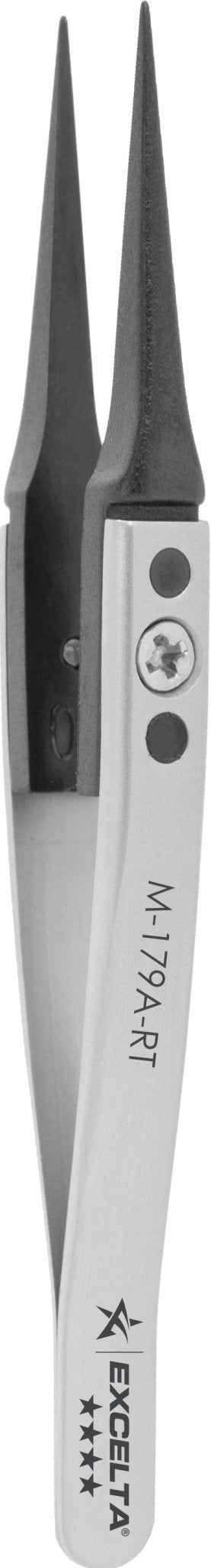 Excelta M - 179A - RT Tweezers - Mini Replaceable Copolymer .025" X .025" Tip - Straight MTESolutions