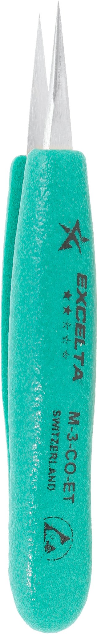 Excelta M - 3 - CO - ET Tweezers - Mini Straight Very Fine Point - Cobalt - Ergo MTESolutions