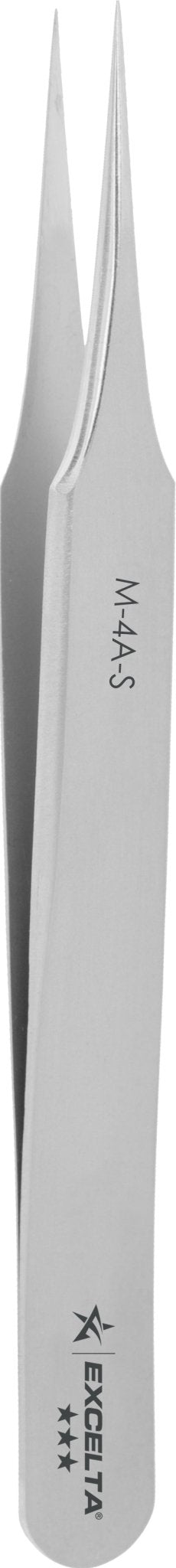 Excelta M - 4A - S Tweezers - Mini Straight Tapered Ultra Fine .009" X .006" Point - SS MTESolutions