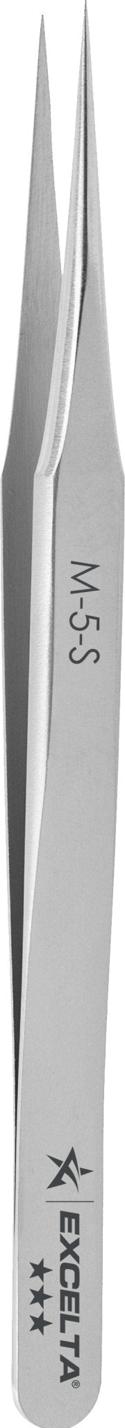 Excelta M - 5 - S Tweezers - Mini Straight Tapered Ultra Fine Point - SS MTESolutions