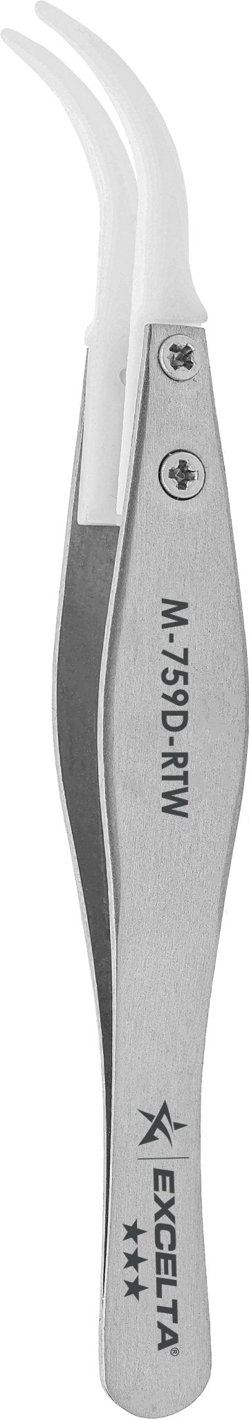 Excelta M - 759D - RTW Tweezers - Mini Replaceable Acetal .06" X .015" Tip - Curved MTESolutions