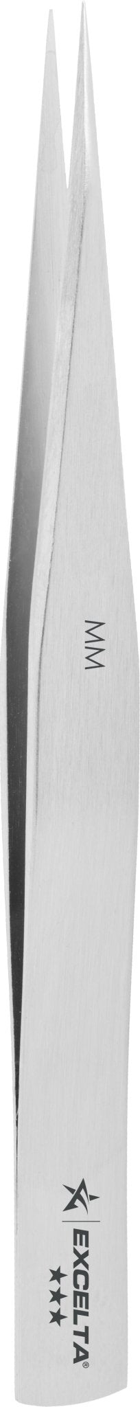 Excelta MM Tweezers - 3 Star Straight Strong Fine Point - Carbon Nickel Plated MTESolutions