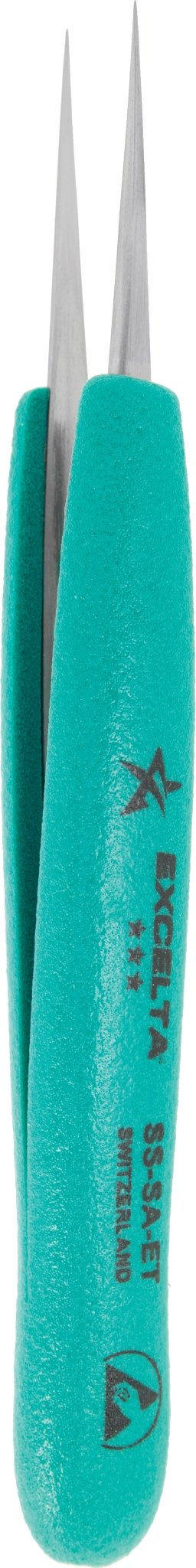 Excelta SS - SA - ET Tweezers - 3 Star Straight Slim Very Fine Point Anti - Mag. SS - Ergonomic MTESolutions
