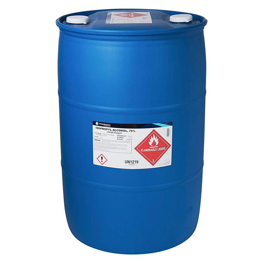 Greenfield 211USP/NFDM55, Isopropyl Alcohol 70%, USP/NF, 55 Gal Poly Drum MTESolutions