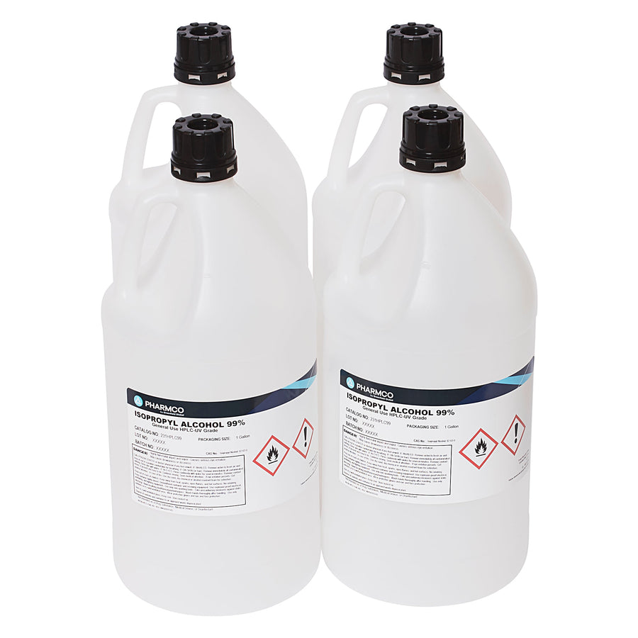 Greenfield 231HPLC99CSGF, PHARMCO IPA 99%, HPLC GRADE, 4x1 Gal Fluorinated MTESolutions