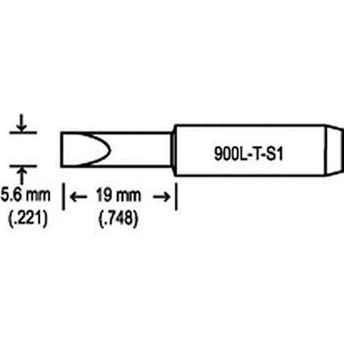 Hakko 900L - T - S1, Replacement Hakko 900L Soldering Gun Chisel Tip, 0.56 X 1mm MTESolutions