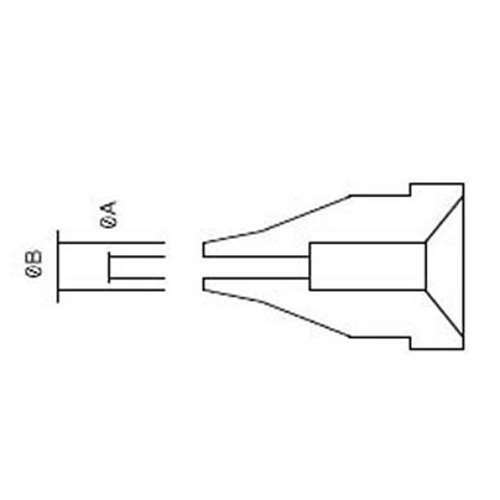 Hakko A1003, Desoldering Nozzle for 802, 807, 817, 1 x 2mm MTESolutions