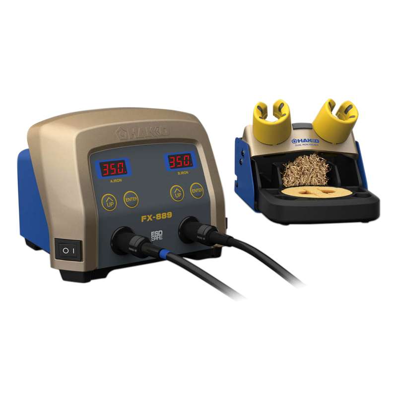 Hakko Fx - 889 Dual Port Soldering Station W/2 Iron Holders MTESolutions