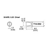 Hakko T15 - D52 Chisel Solder Tip 5.2Mm X 7Mm MTESolutions