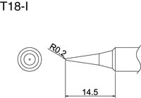 Hakko T18 - I Ultra Fine Conical Solder Tip, 0.20Mm MTESolutions