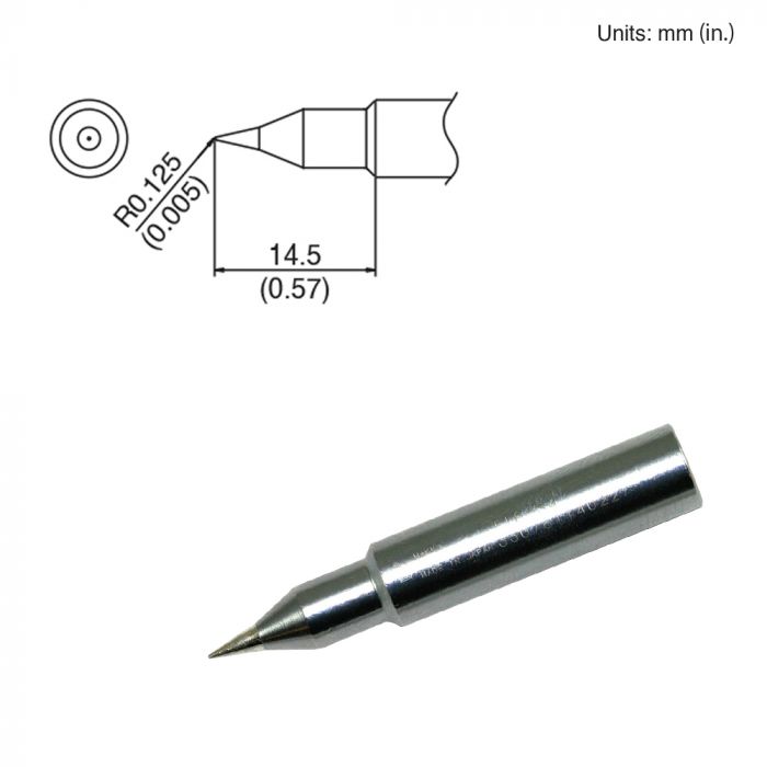 Hakko T18 - S4 Ultra Fine Conical Solder Tip, 0.125Mm MTESolutions