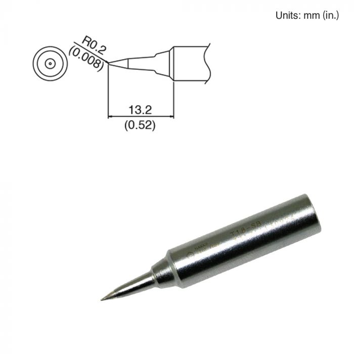 Hakko T18 - SB Round Solder Tip, 0.20Mm MTESolutions