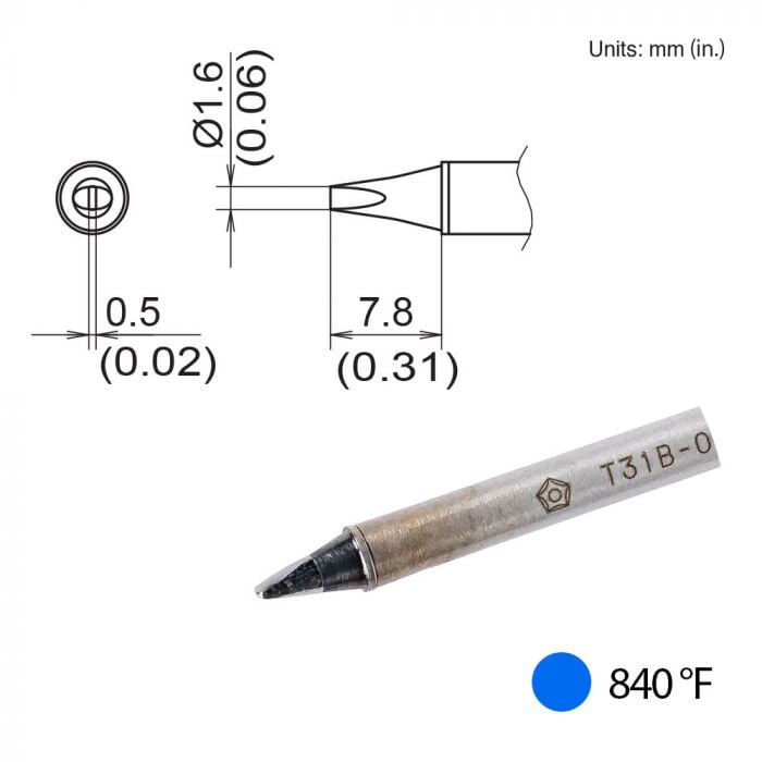 Hakko T31B - 01D16, Chisel Tip MTESolutions