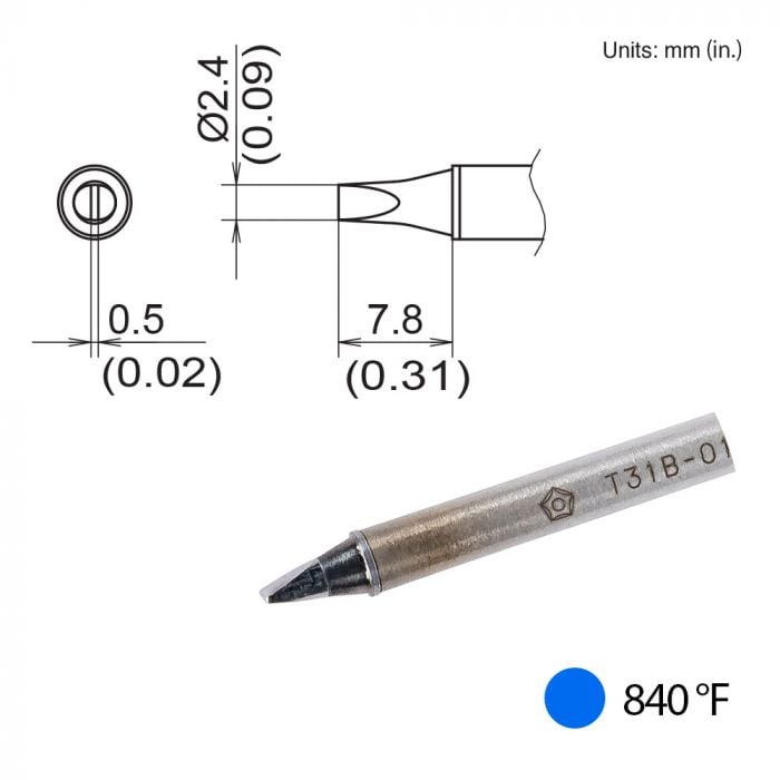 Hakko T31B - 01D24, Chisel Tip MTESolutions