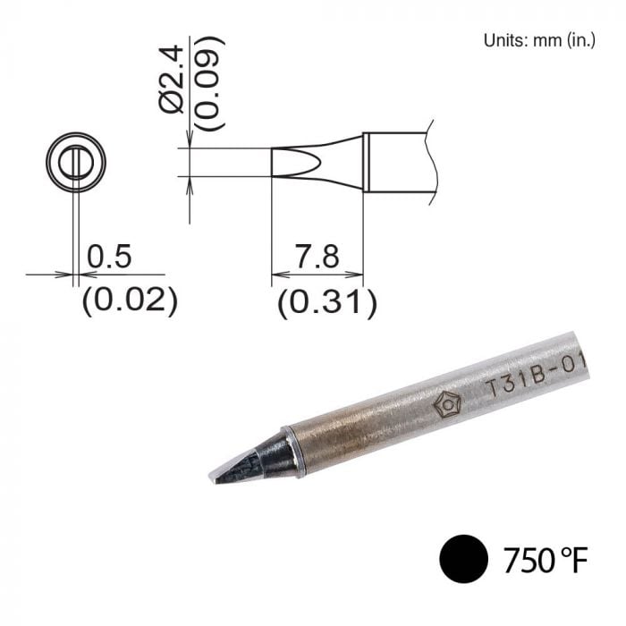 Hakko T31B - 02D24, Chisel Tip MTESolutions