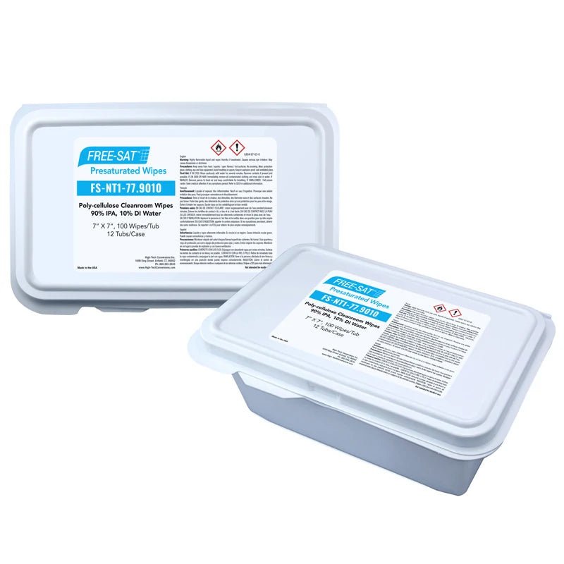 High - Tech Conversions FS - NT1 - 77.9010, Free - Sat Poly - Cellulose 90% IPA Wipes, Case of 1,200 Wipes MTESolutions