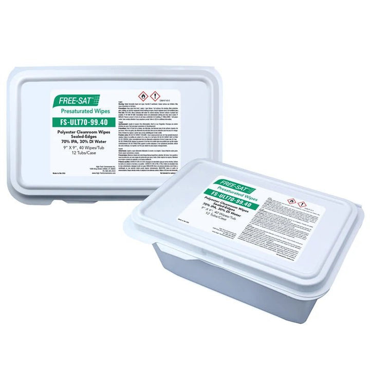 High - Tech Conversions High - Tech FS - ULT70, Free - Sat Polyester 70% IPA Wipes, 9x9, 12 Tubs/Case MTESolutions