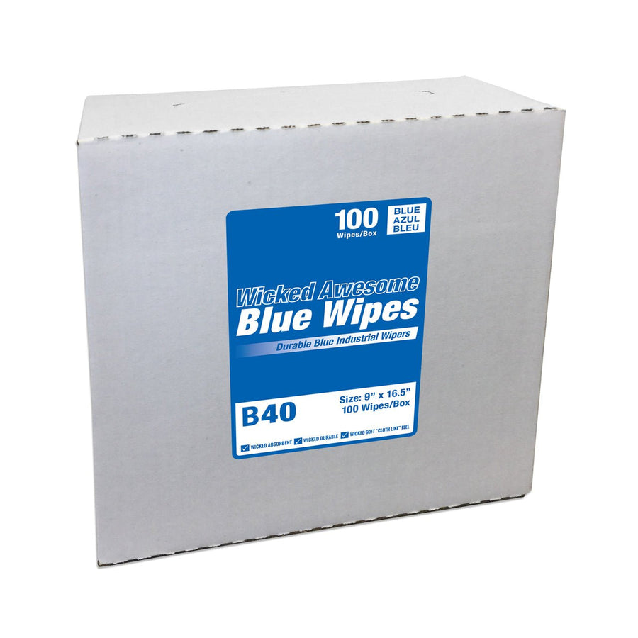 High - Tech Conversions Wicked Awesome Blue Wipes 9" X 16.5", 100 Pop Up - Box, 9 Boxes - Case MTESolutions