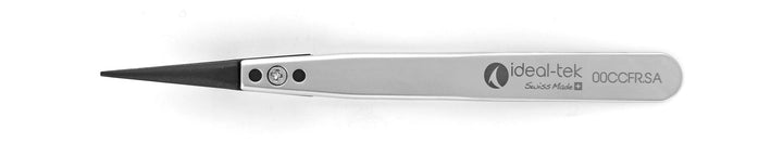 Ideal-tek 00CCFR.SA.1.IT Plastic Repl CF tip tweezers 00CCFR.SA, SS Anti-Mag, OAL 115mm, 4, 53in, (A00CF tips) MTESolutions