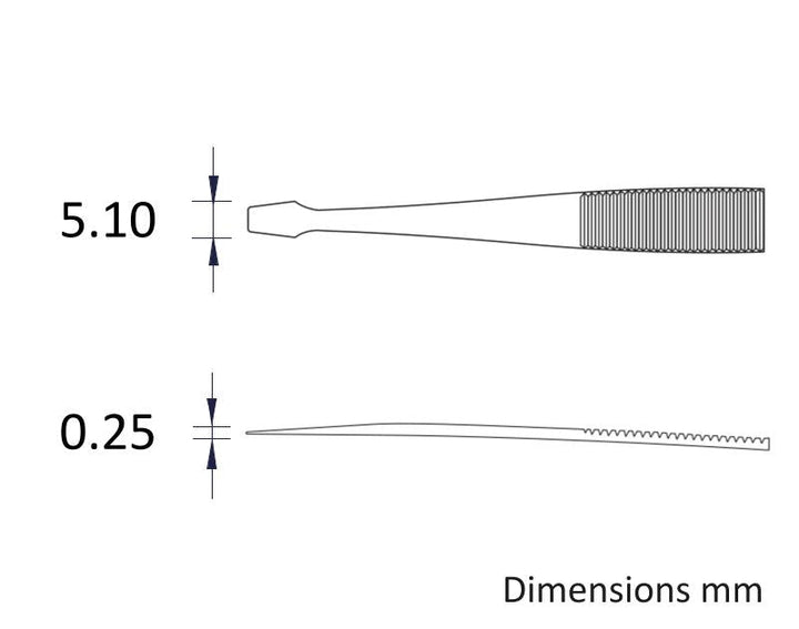 Ideal-tek 127.SA.1.ITU Flat Tip tweezers 127.SA, SS Anti-Mag, OAL 105mm, 4.13in MTESolutions