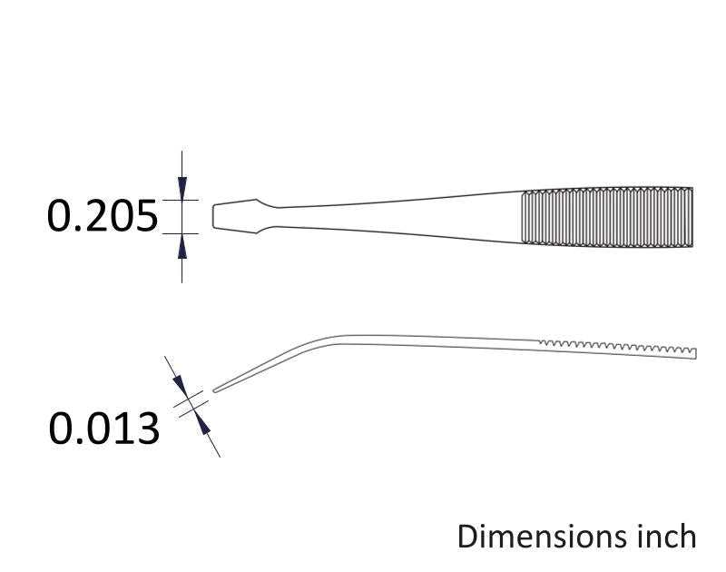 Ideal-tek 128.SA.1.ITU Flat Tip tweezers 128.SA, SS Anti-Mag, OAL 105mm, 4.13in MTESolutions