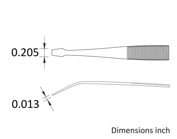 Ideal-tek 128.SA.1.ITU Flat Tip tweezers 128.SA, SS Anti-Mag, OAL 105mm, 4.13in MTESolutions