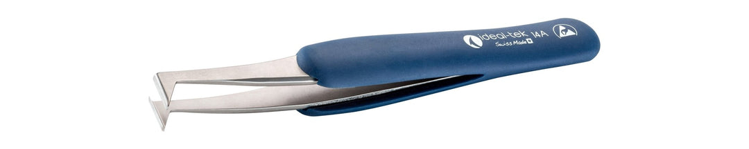 Ideal-tek 14A.C.DR.0.ITU ESD Rubber Grip Cutting tweezers 14A.DR, Carbon Steel, OAL 115mm, 4.53in MTESolutions
