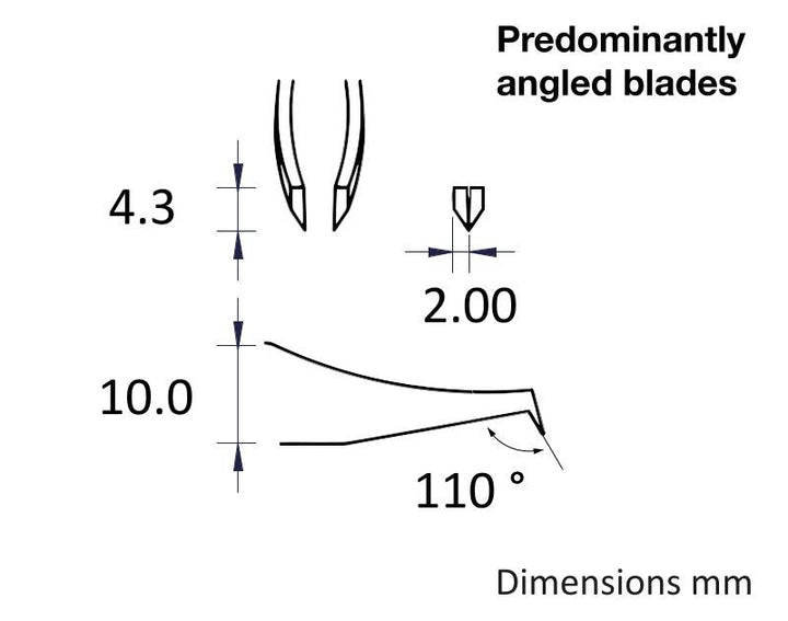 Ideal-tek 152.S.0.ITU High Precision Cutting tweezers 152.S, Stainless, OAL 100mm, 3.94in MTESolutions