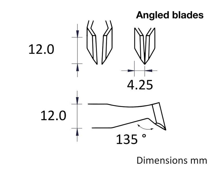 Ideal-tek 15A.C.N.0.ITU ESD Epoxy Coated Cutting tweezers 15A.N, Carbon Steel, OAL 120mm, 4.72in MTESolutions
