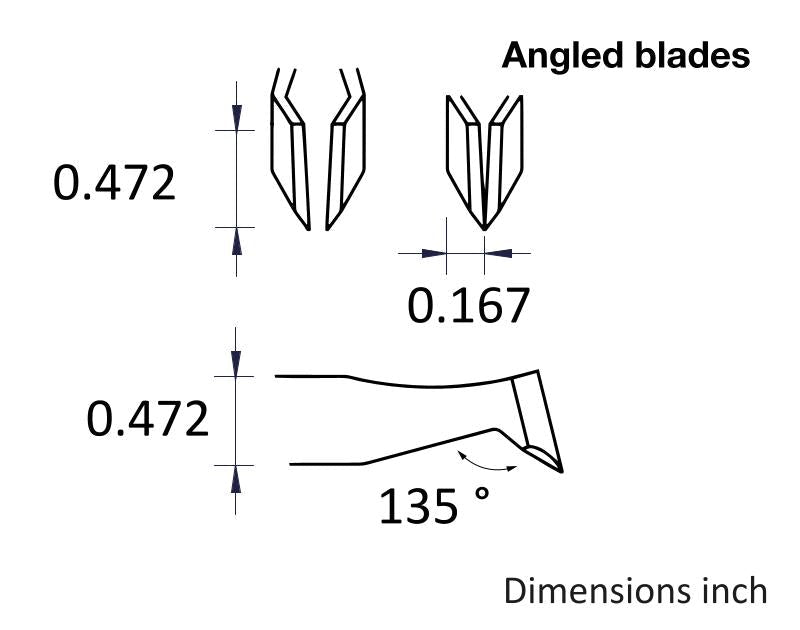 Ideal-tek 15A.C.N.0.ITU ESD Epoxy Coated Cutting tweezers 15A.N, Carbon Steel, OAL 120mm, 4.72in MTESolutions