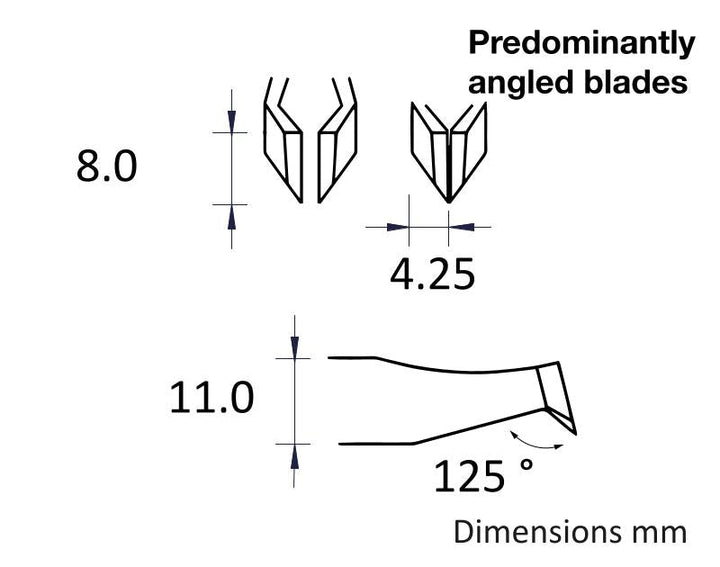 Ideal-tek 15AFW.C.0.ITU High Precision Cutting tweezers 15AFW, Carbon Steel, OAL 115mm, 4.53in MTESolutions